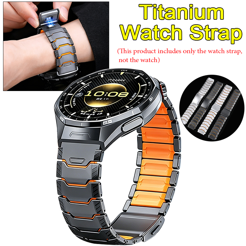 Silicone Watch Band 22Mm - 22mmチタンラバーストラップ Huawei Watch GT6 Pro GT5
