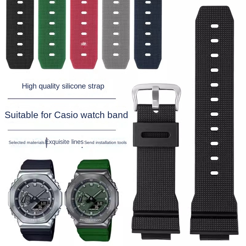 Casio Watch G-Shock Ga-2100 - メンズラバーウォッチ,クラシックウォッチ用レジンウォッチバンド,cio g-shock,GM-2100, GM-S2100, GA-2100, GA-2100,用ラバーブレスレット,16mm