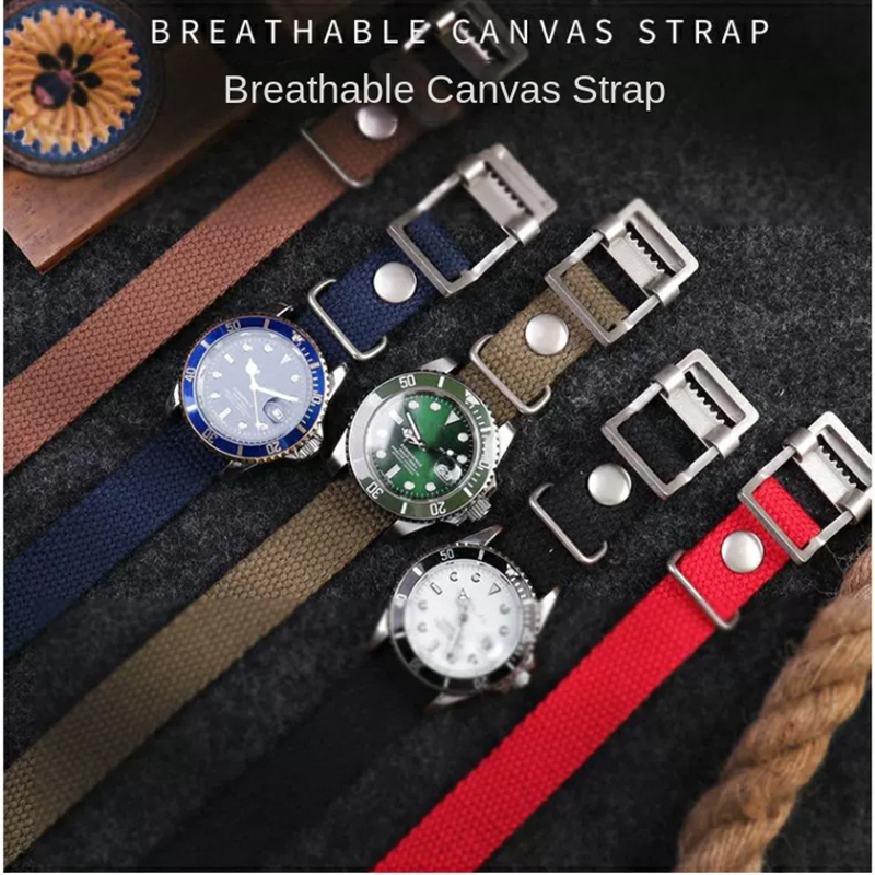 20mm 22mm 19mm 21mm 高品質ナイロンキャン - Canvas Strap Watch のレビューと価格