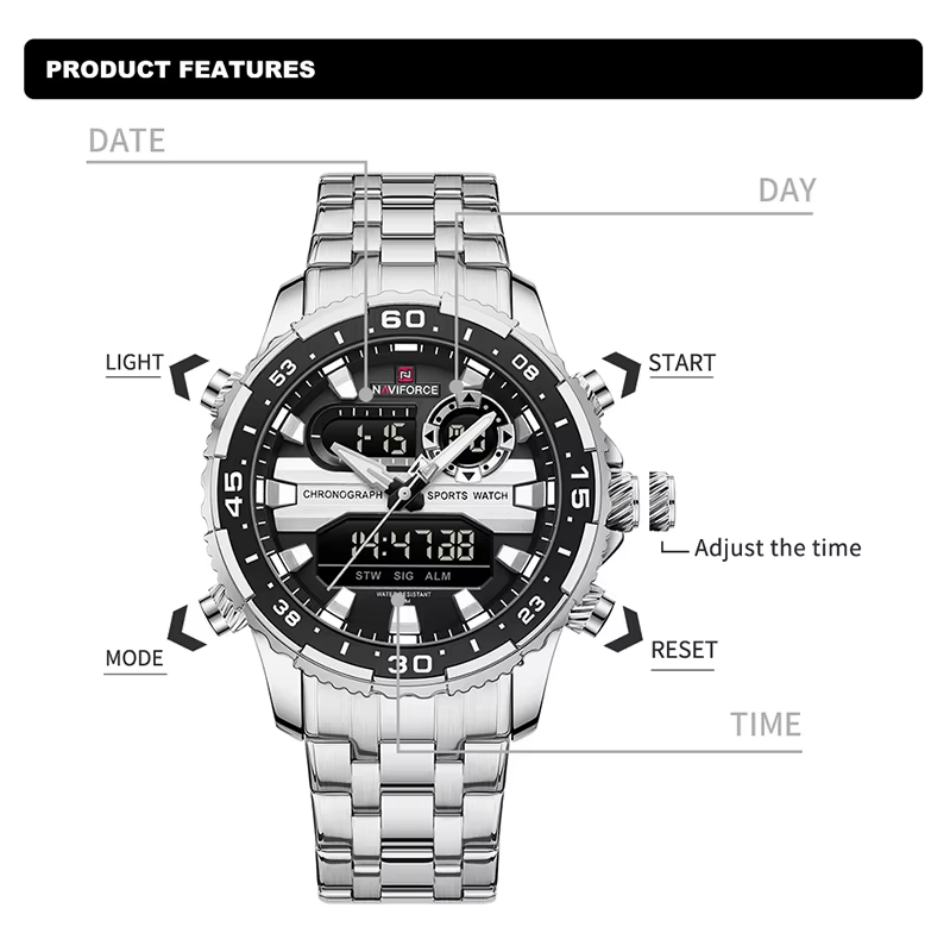 メンズ腕時計 NAVIFORCE オリジナルトレンドブランド - Citizen Watch Tsuyosa のレビューと価格