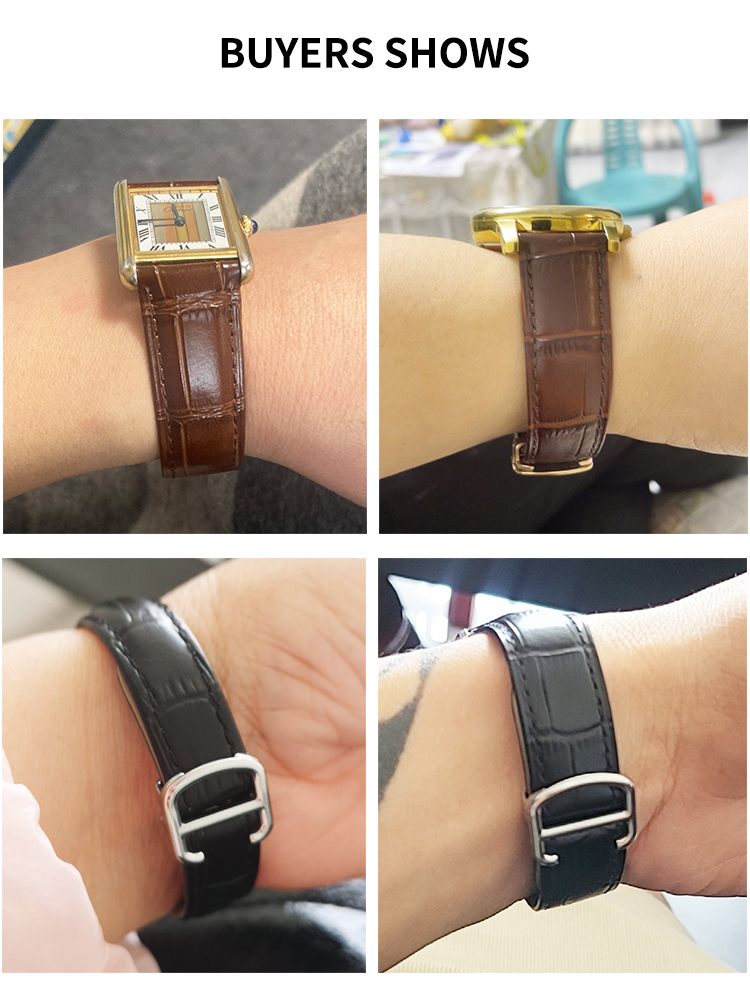 男性と女性のための本革の時計ストラップ,快適な時計バンド,c - Cartier Watch Tank のレビューと価格