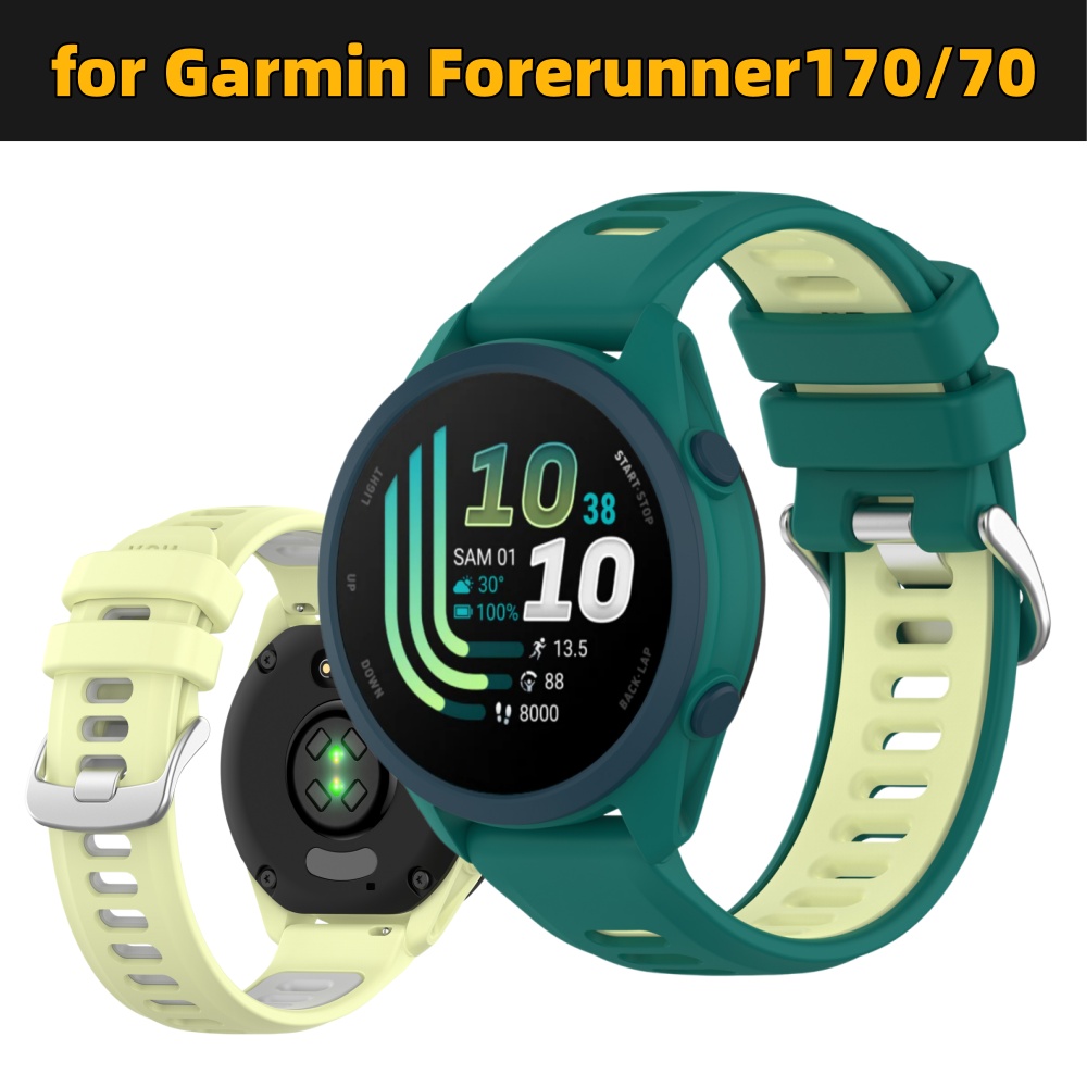 ガーミン フォアランナー 70/170用 デュアルカラー シ - Silicone Watch Band 22Mm のレビューと価格
