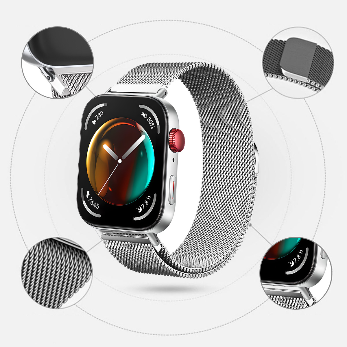 ミラネーゼ磁気ループストラップ Huawei Watch F - Milanese Loop Magnetic のレビューと価格