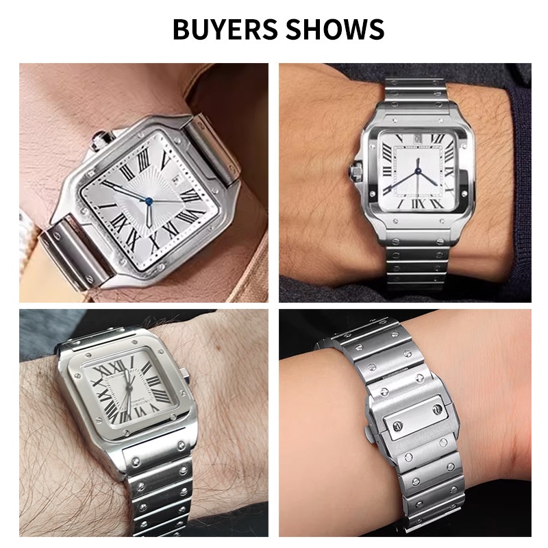 23mm 高品質ステンレススチール製時計ストラップ カルティ - Cartier Watch Tank のレビューと価格