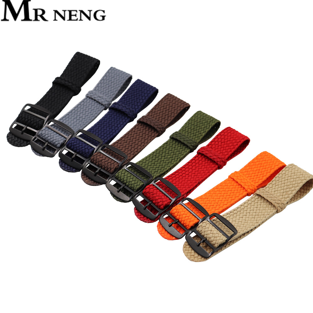 織りナイロン製時計バンド,18mm,20mm,22mm,無地 - Perlon Strap Woven のレビューと価格