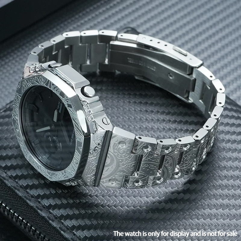 ヴィンテージペイズリー模様のステンレススチール製ケースとバン - Casio Watch G-Shock Ga-2100 のレビューと価格