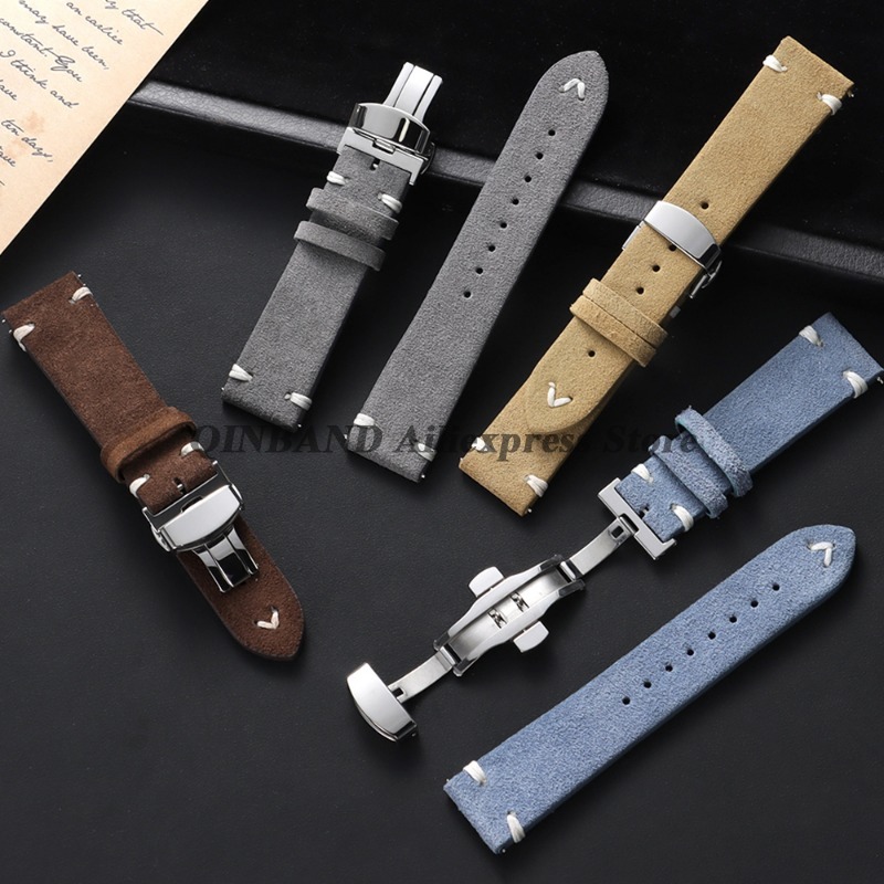 18mm 20mm 22mm クイックリリース ソフトストラ - Suede Strap Watch のレビューと価格