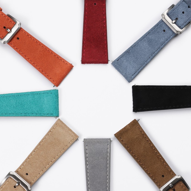 クイックリリーススエードレザー時計ストラップ 18 ミリメー - Suede Strap Watch のレビューと価格