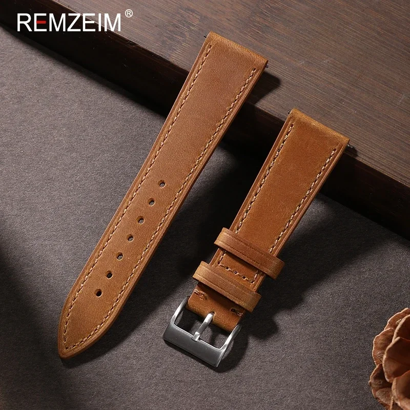クレイジーホース-クイックリリースレザーウォッチストラップ、 - Suede Strap Watch のレビューと価格
