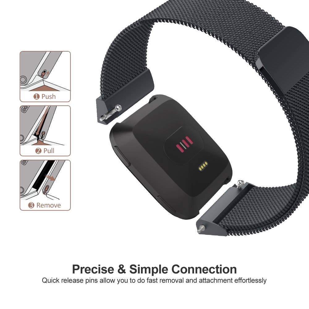 ミラネーゼメッシュバンドストラップ Fitbit Versa - Milanese Loop Magnetic のレビューと価格