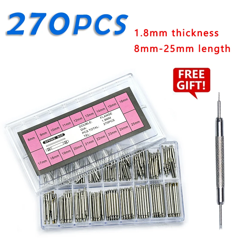 270個/セット ステンレススチール製スプリングバー 直径1 - Spring Bar Tool Set のレビューと価格