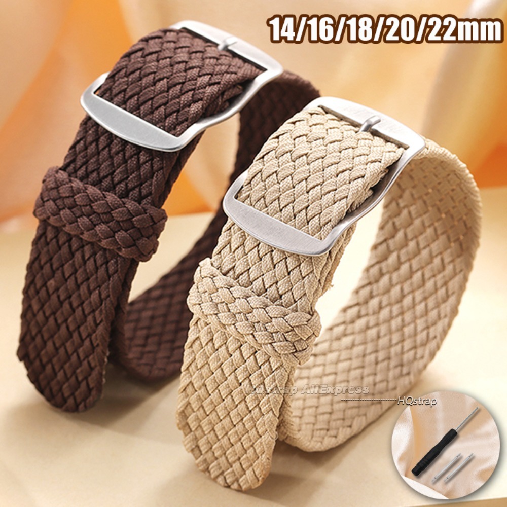 ナイロン織りキャンバス時計バンド 14mm 16mm 18m - Perlon Strap Woven のレビューと価格
